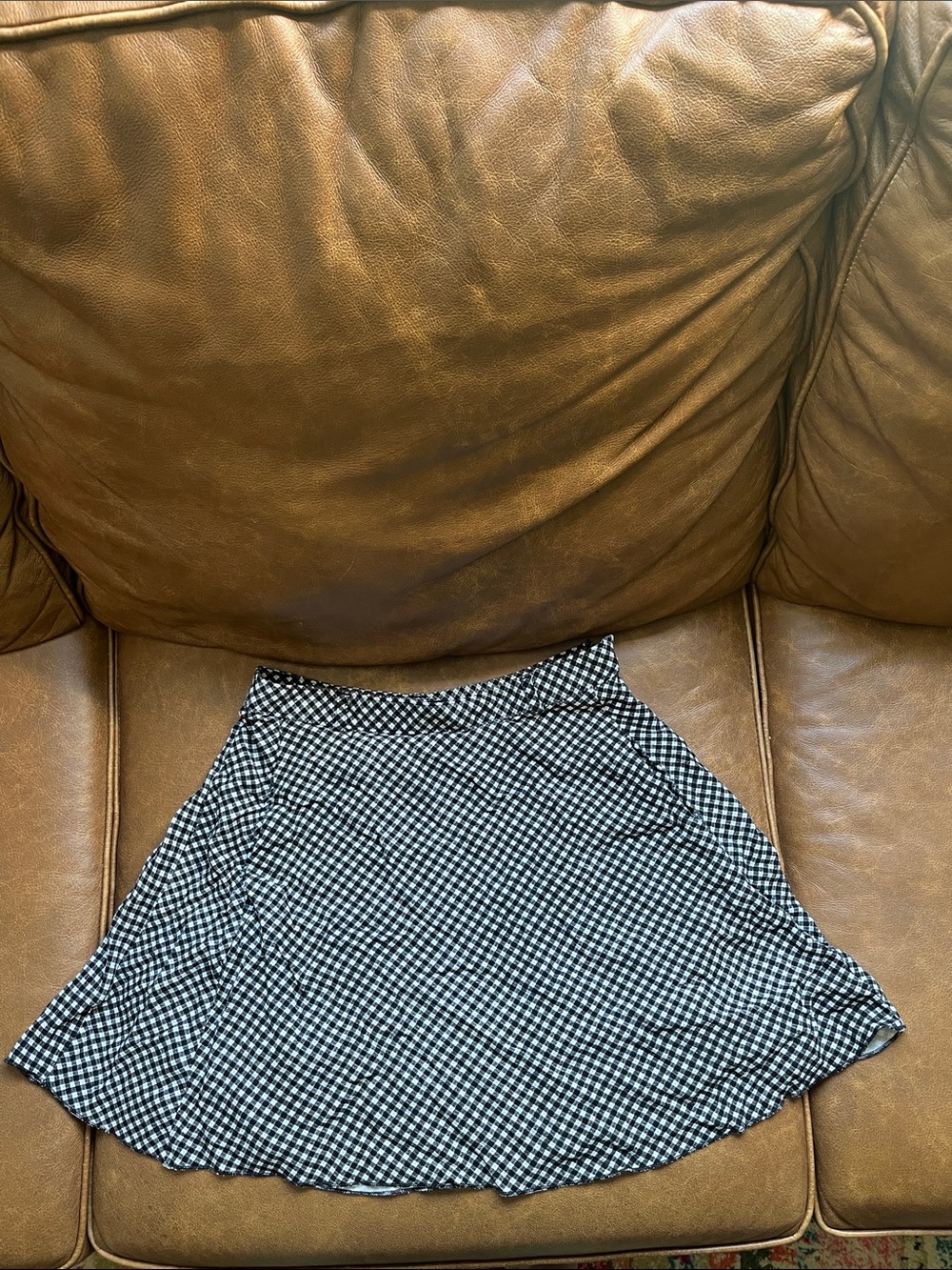 Talula Black and White Gingham Skater Skirt